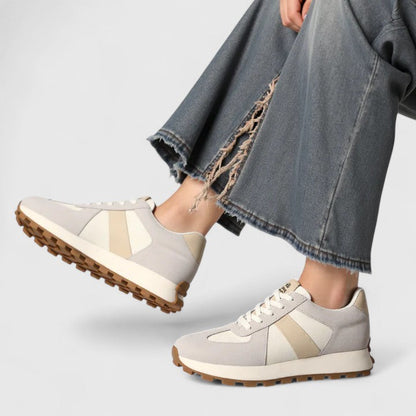 Alethea | Beige Elegant Shoes with White Accents