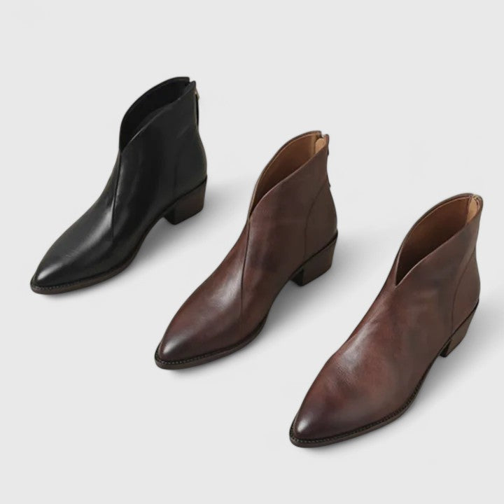 Aurelia | Black Leather Elegant Boots