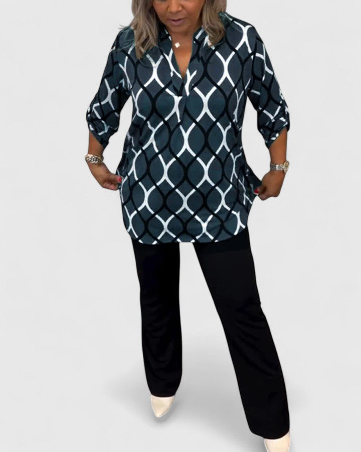Alethea | Olive Green Sophisticated Blouse