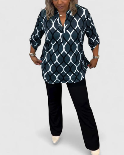 Alethea | Olive Green Sophisticated Blouse