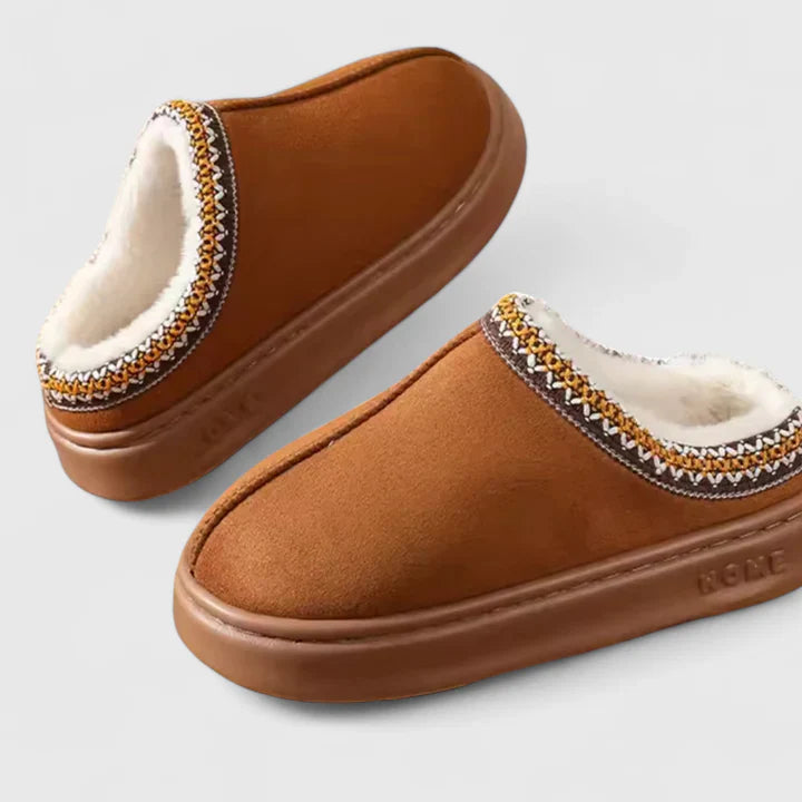 Alethea | Brown Suede Orthopedic Slippers