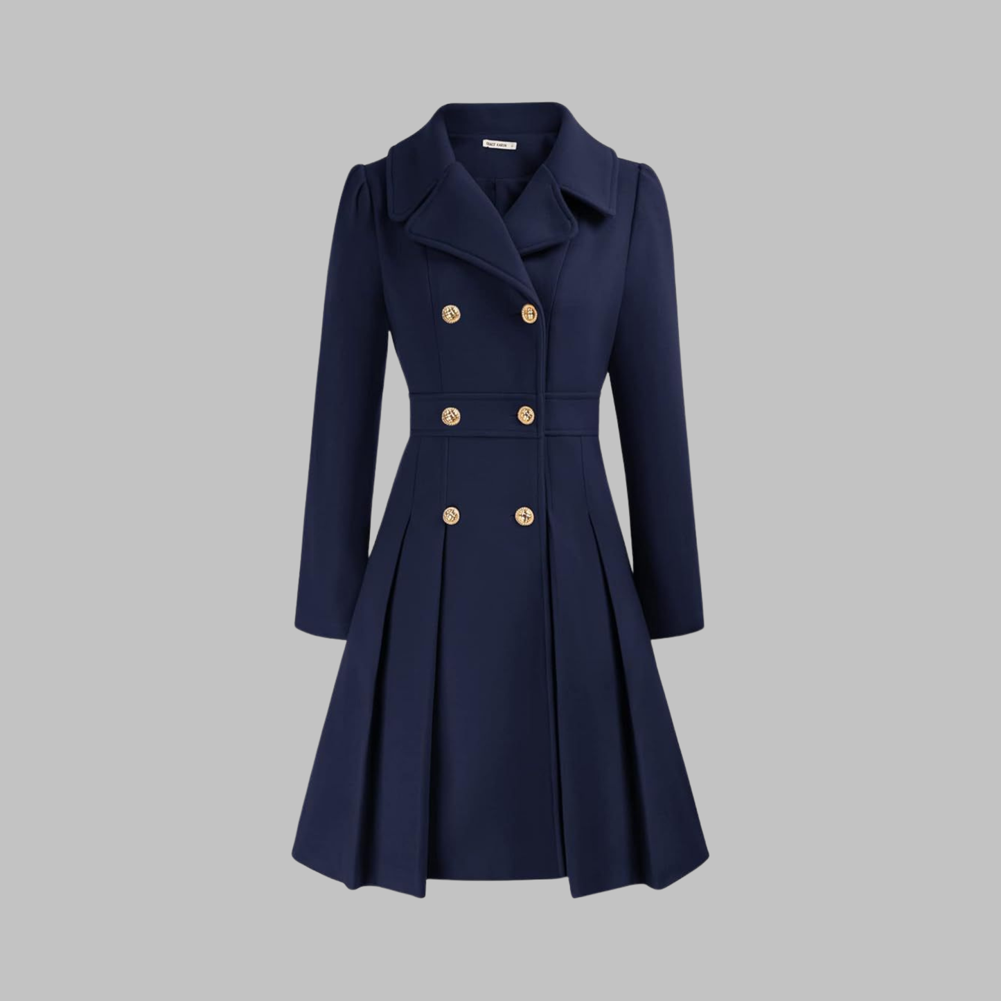 Alethea | Burgundy Double Button Long Sleeve Coat