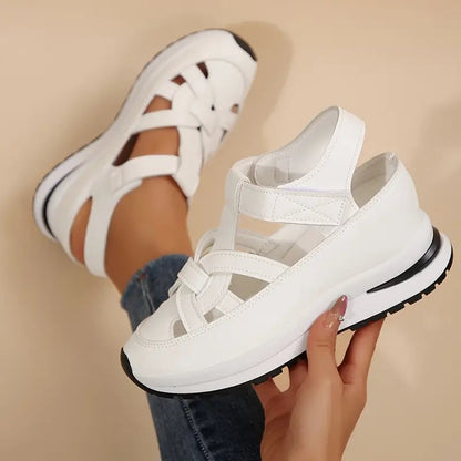 Calantha | White Strappy Orthopedic Sandals