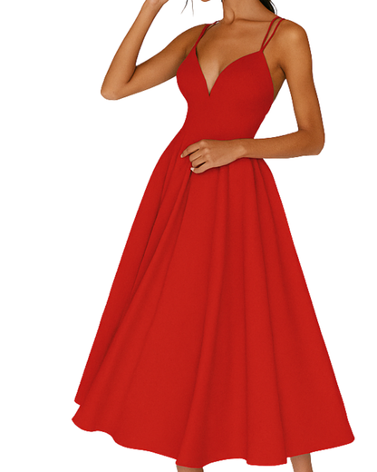 Astrid | Elegant White Women Wedding Guest Strappy Midi Dress