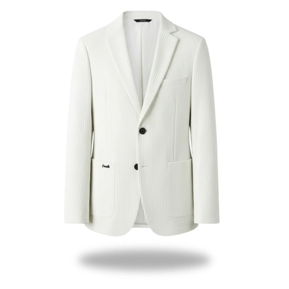Asher | Grey Ribbed Classic Tailored Blazer