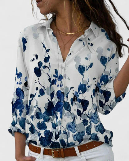 Calista | Vibrant Striped Elegant Blouse