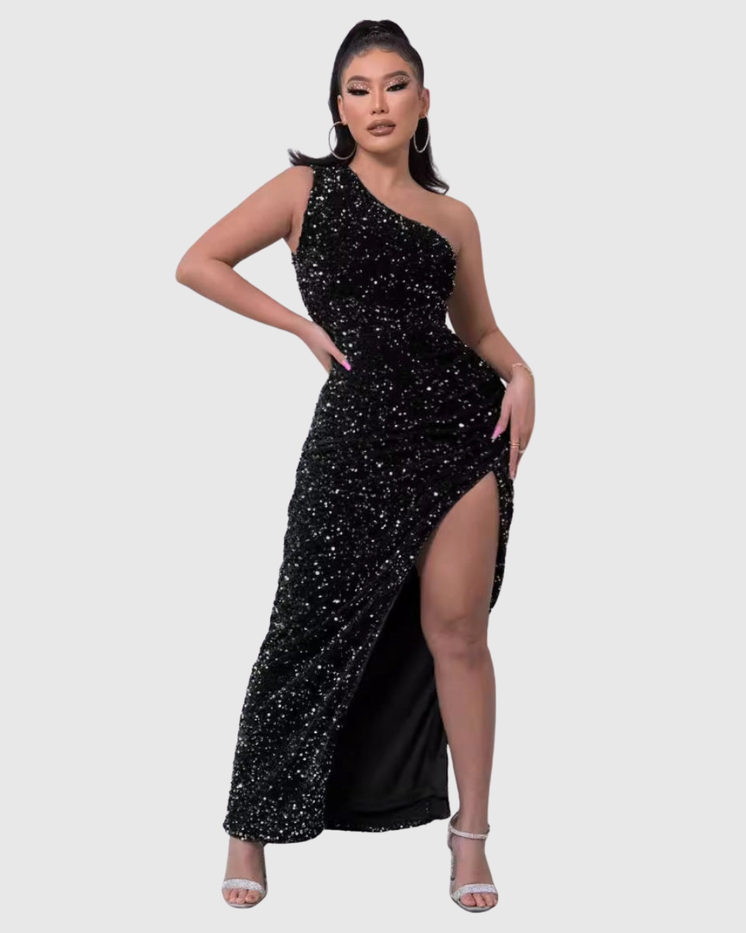 Alethea | Sequin Luxe One-Shoulder Evening Dress