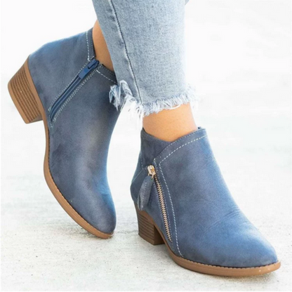 Alethea | Blue Suede Sophisticated Boots