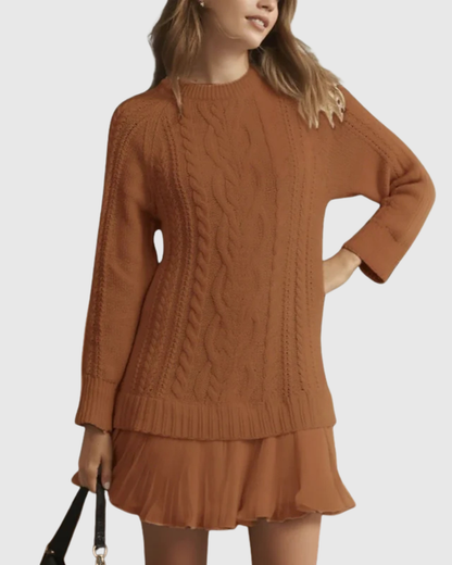 Astrid | Cream Cable Classic Sweater Dress