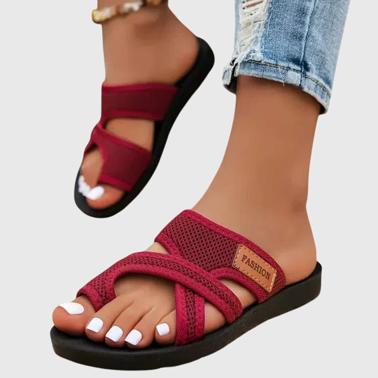Alethea | Black Strappy Orthopedic Sandals