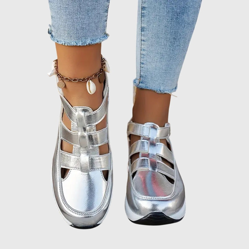 Alethea | Black Strappy Orthopedic Sandals