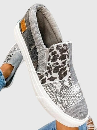Calantha | Tan Animal Print Pain-Relief Slip-On Shoes