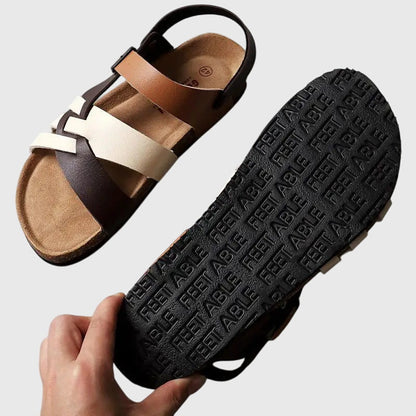 Astrid | Elegant Two-Tone Cozy Orthopedic Sandals