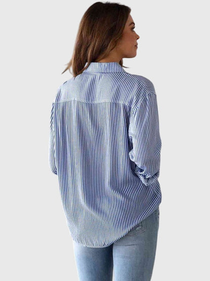 Calista | Striped Collared Neck Shirt