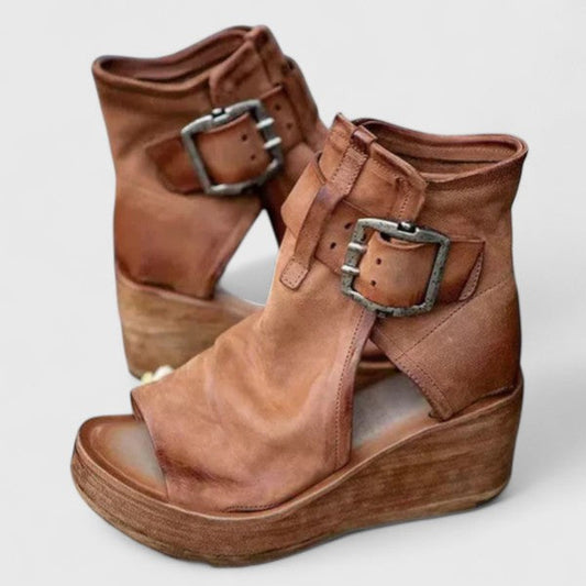 Aria | Tan Suede Orthopedic Wedge Sandals