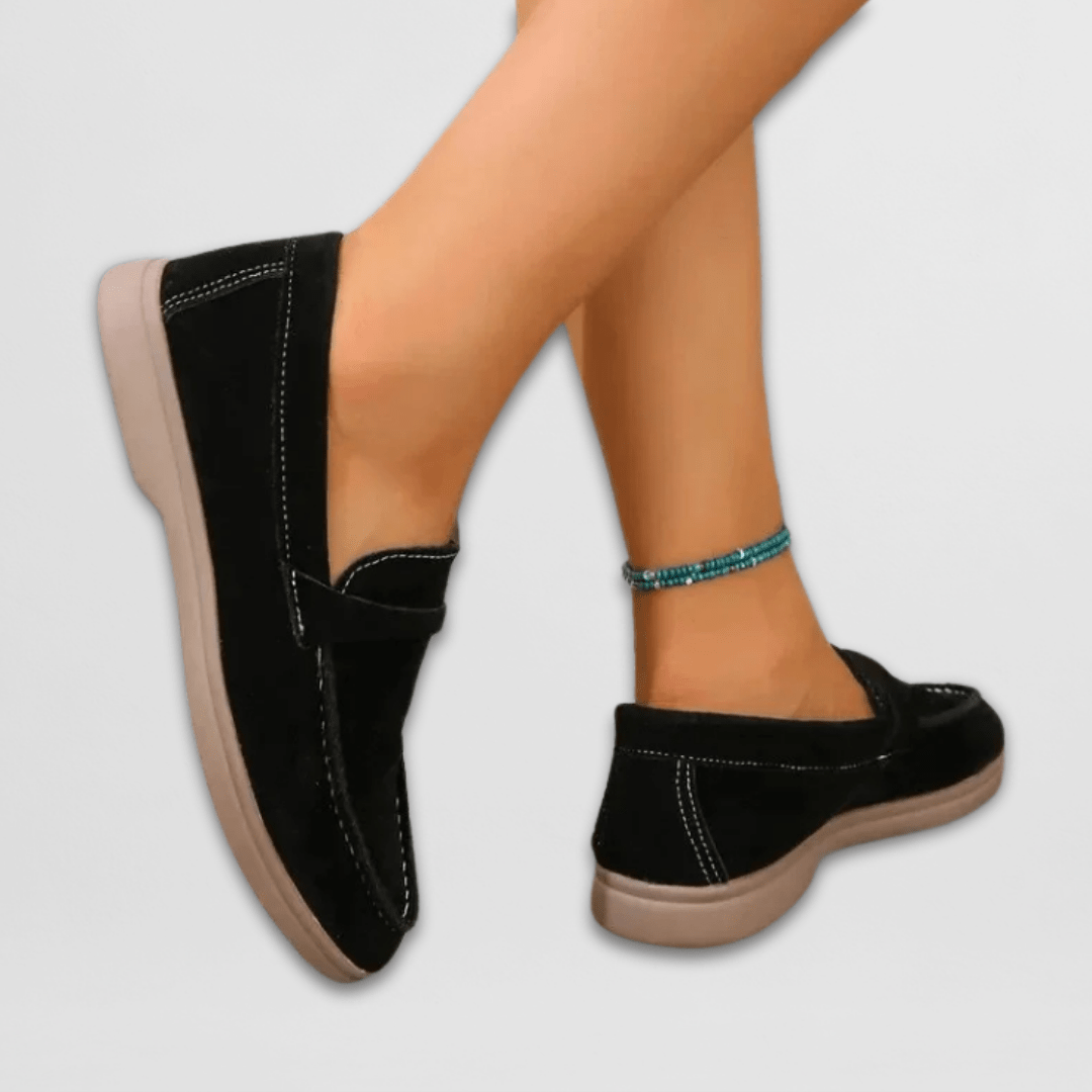 Calista | Glossy Black Comfort Loafers
