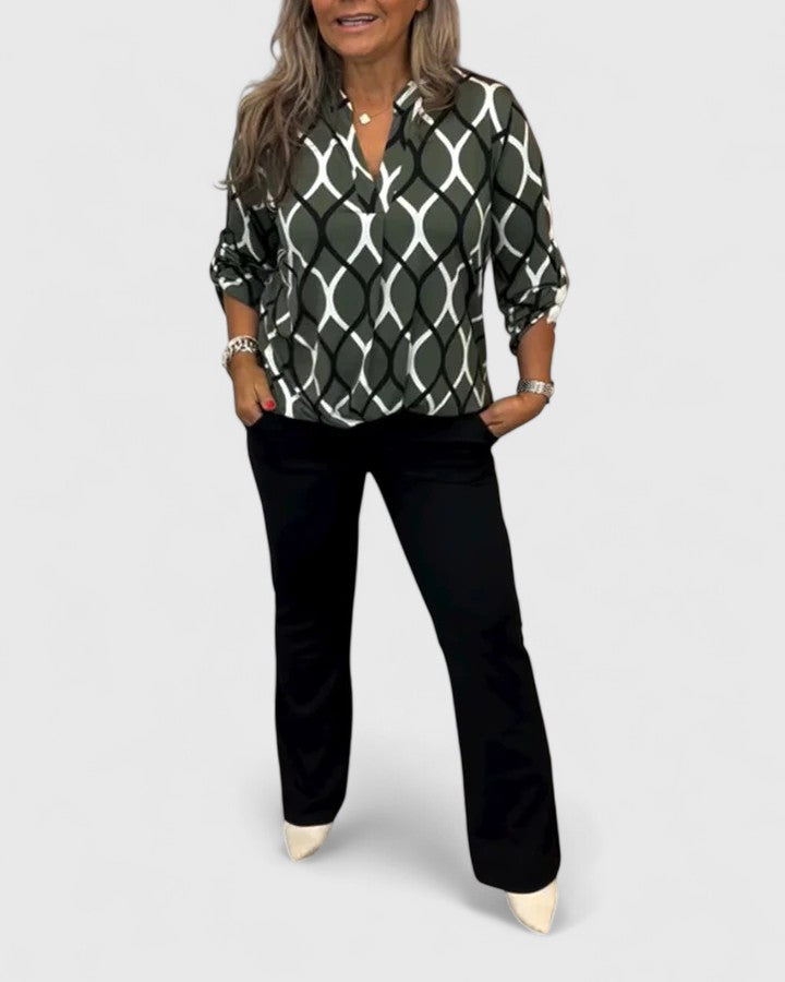 Alethea | Olive Green Sophisticated Blouse