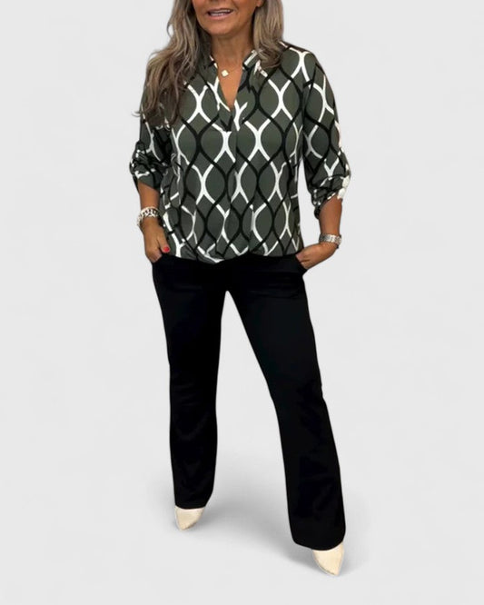 Alethea | Olive Green Sophisticated Blouse