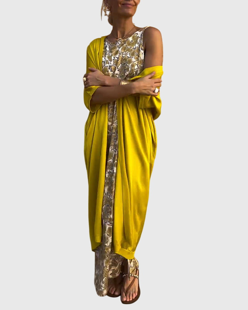 Calista | Golden Elegant Two-Piece Set