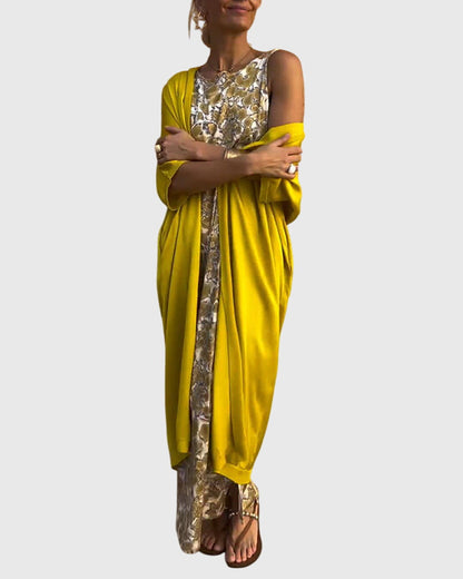 Calista | Golden Elegant Two-Piece Set