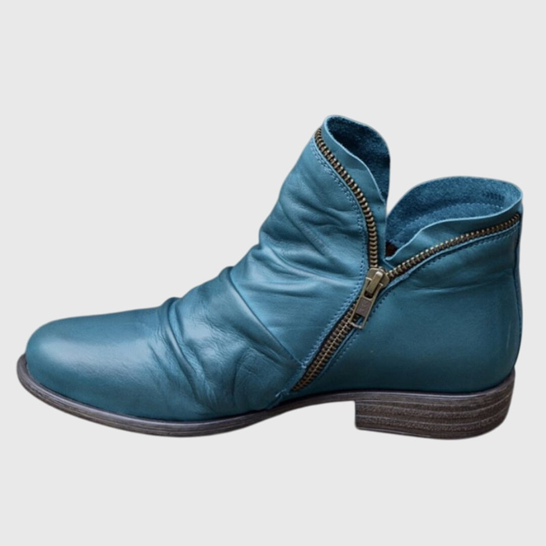 Black Leather Orthopedic Women's Shoes