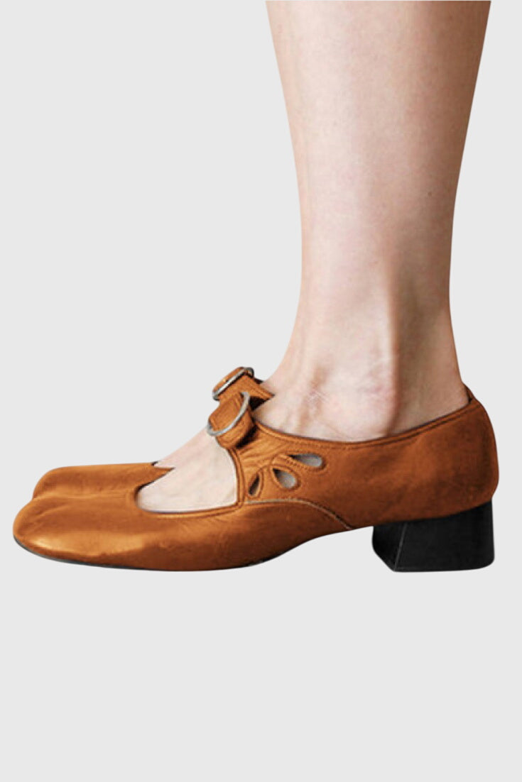 Burgundy Cutout Orthopedic Sandals