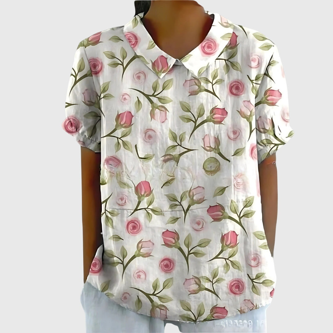 Alethea | Sage Green Floral Blouse