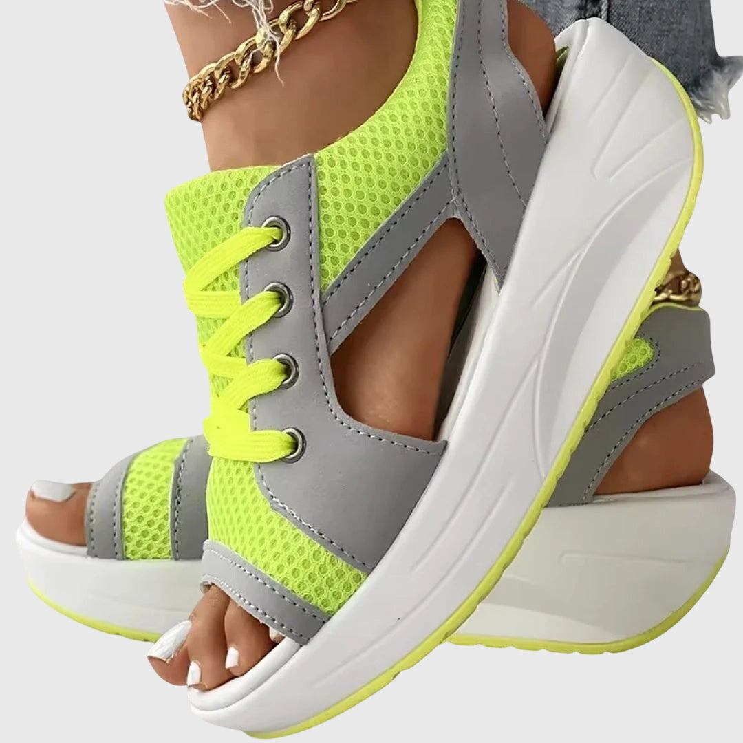 Calista | Elegant Blue Wedge Comfy Sandals