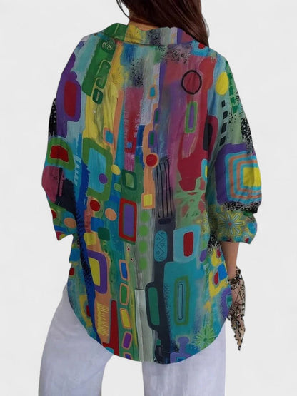 Astrid | Vibrant Elegant Geometric Pattern Blouse