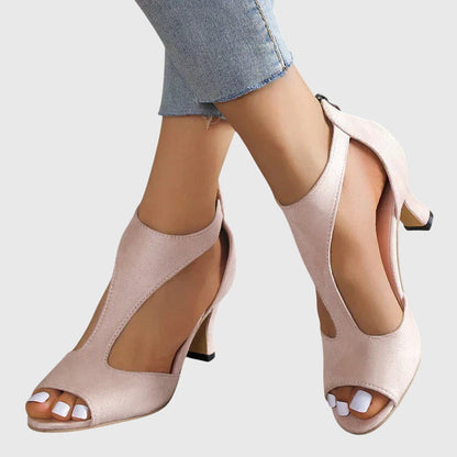 Calista | Blush Suede Orthopedic Heels