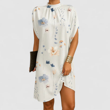 Calista | Blush Elegant Dress with Asymmetrical Hem