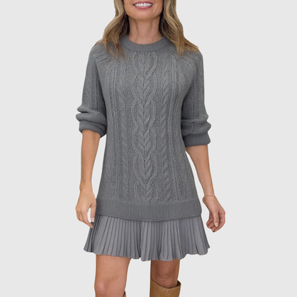 Astrid | Cream Cable Classic Sweater Dress