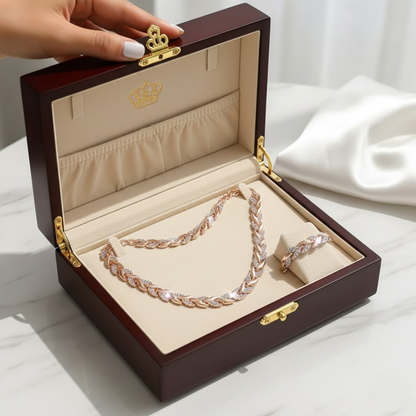 Calanta | Rose Gold Rhinestone Fish Tail Set