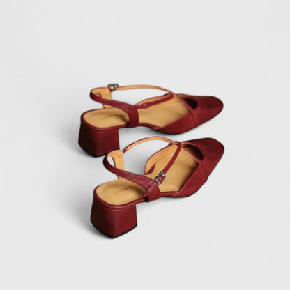 Adriana | Elegant Red Leather Sandals