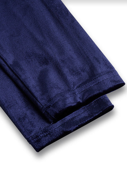 Calantha | Velvet Navy Long-Sleeve Midi Dress