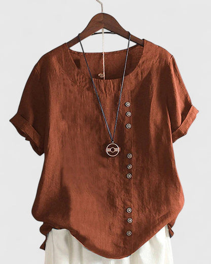 Calanthe | Blush Pink Comfortable Short Sleeve Blouse