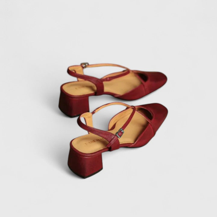 Calista | Elegant Red Leather Sandals