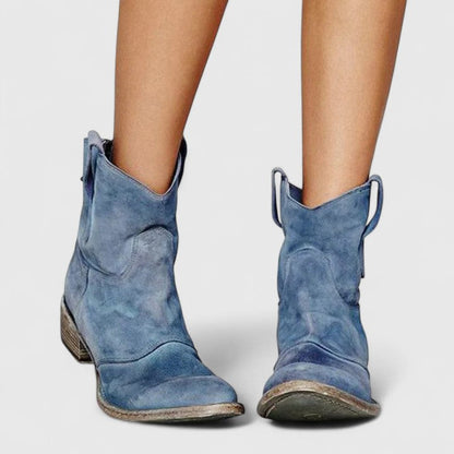 Alethea | Cobalt Suede Elegant Boots