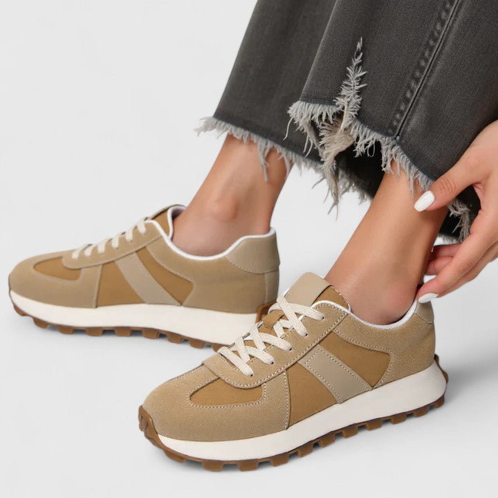 Alethea | Elegant Beige Shoes with Thick Sole