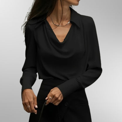 Astrid | Blush Elegant Satin Blouse