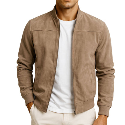 Asher | Tan Modern Minimalist Zip Jacket
