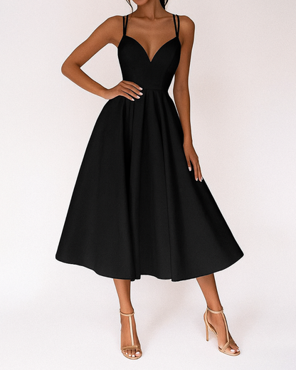 Astrid | Elegant White Women Wedding Guest Strappy Midi Dress