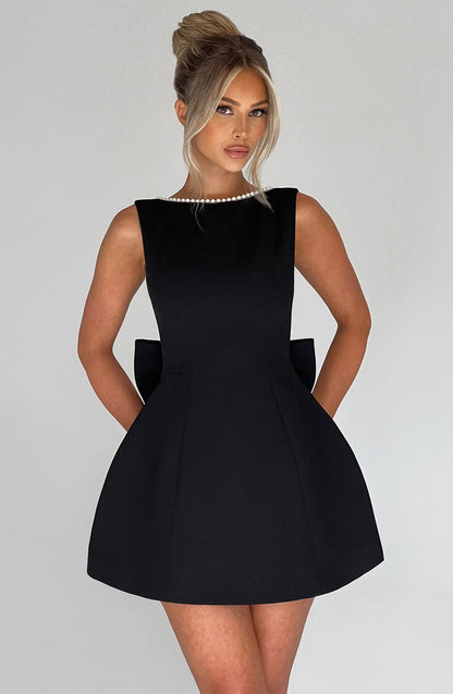 Alethea | Women's Wedding Guest Blush Pink Structured Mini Dress