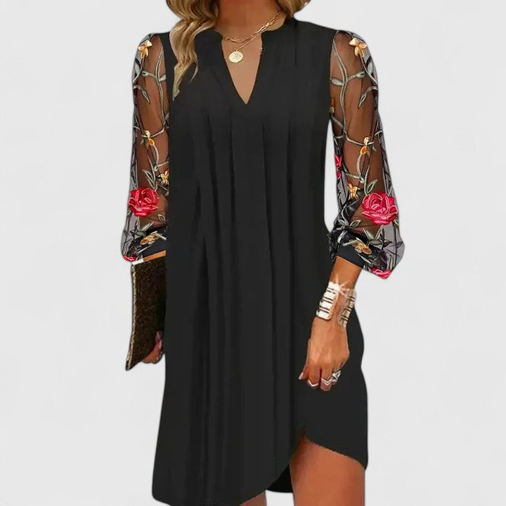 Adriana | Elegant Black Sophisticated Mini Dress