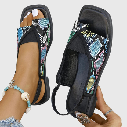 Calista | White Cross-Strap Orthopedic Sandals