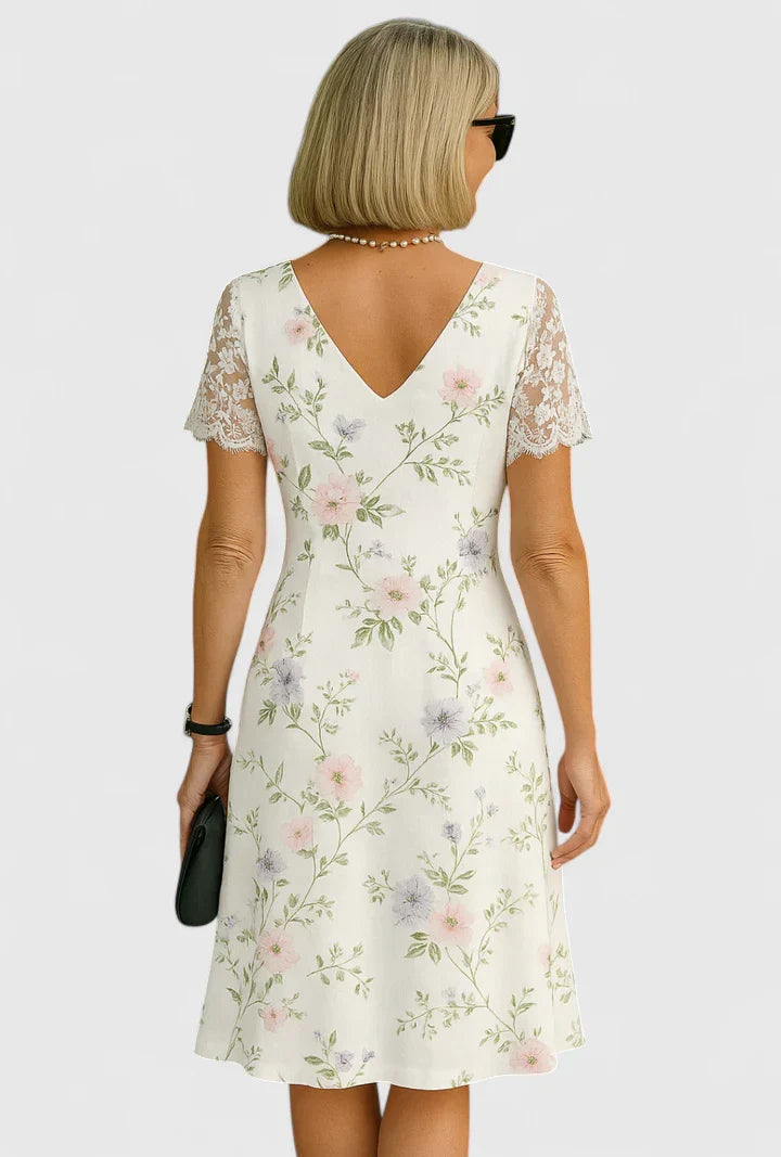 Calista | Elegant Floral Lace Midi Dress