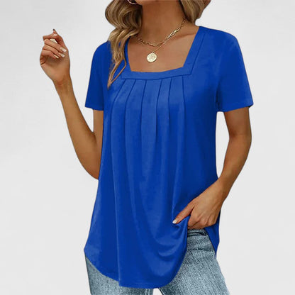 Calantha | Elegant Grey Sophisticated Summer Blouse