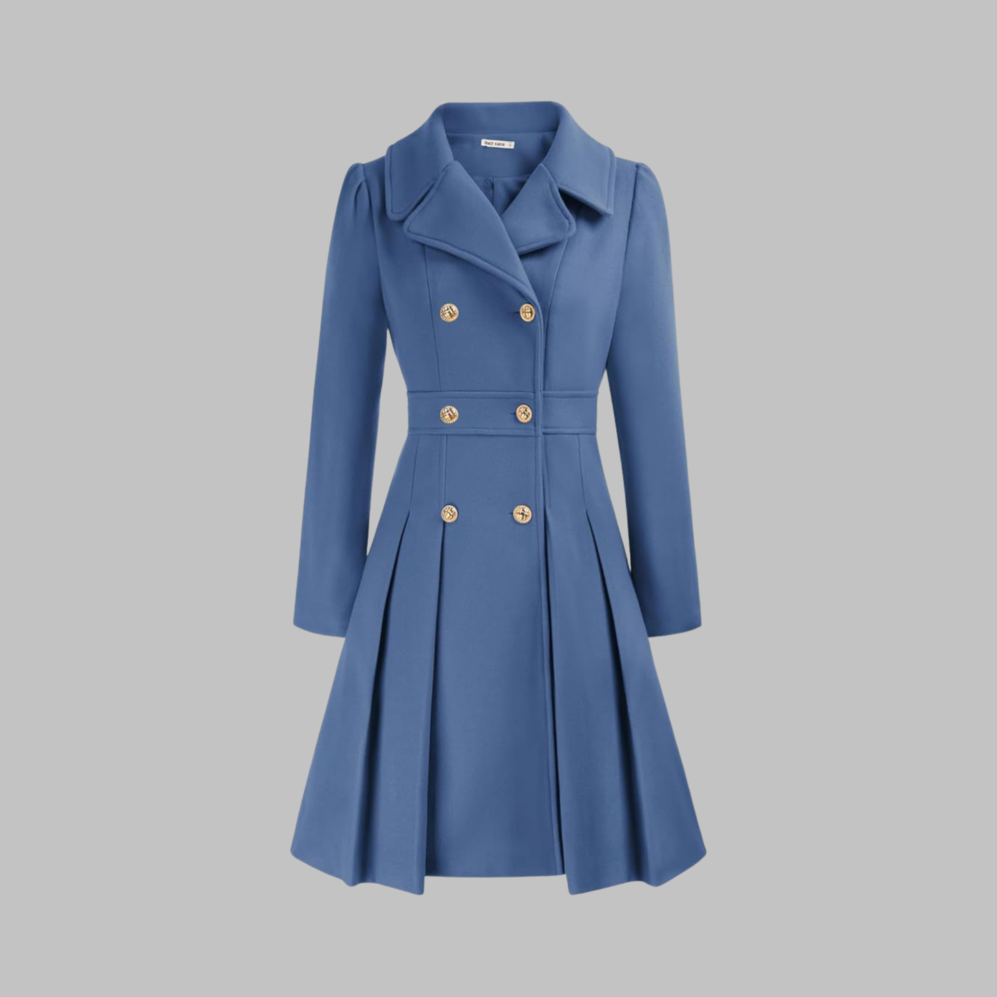Alethea | Burgundy Double Button Long Sleeve Coat