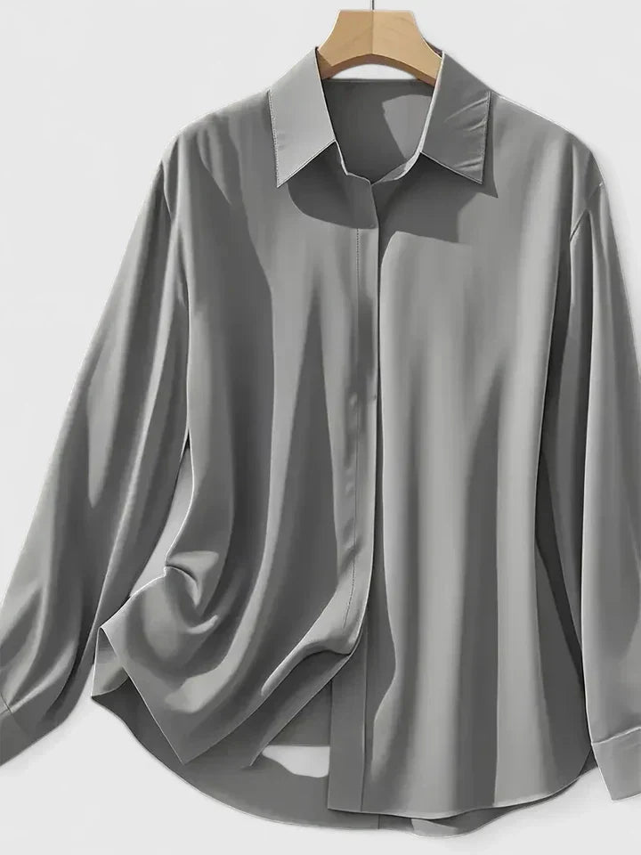Calantha | Silk Elegant Top in White