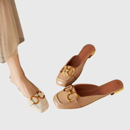 Calista | Beige Leather Orthopedic Sandals